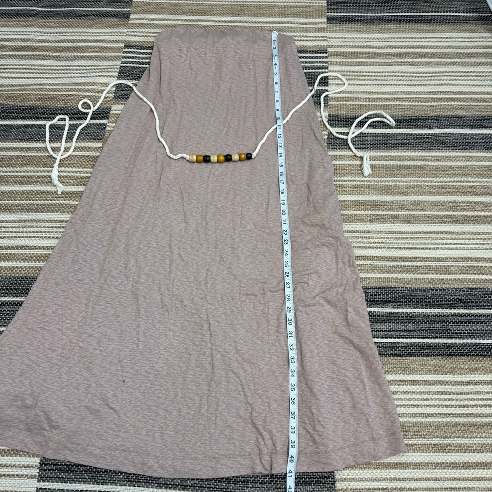 Free People Beach Peyton Dress Strapless Tube Style Pull On Belted Tan Size S - Picture 14 of 14